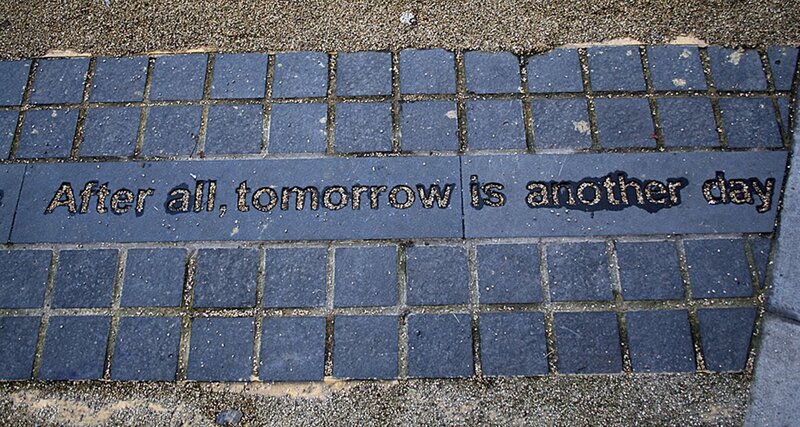 Pavement with Text