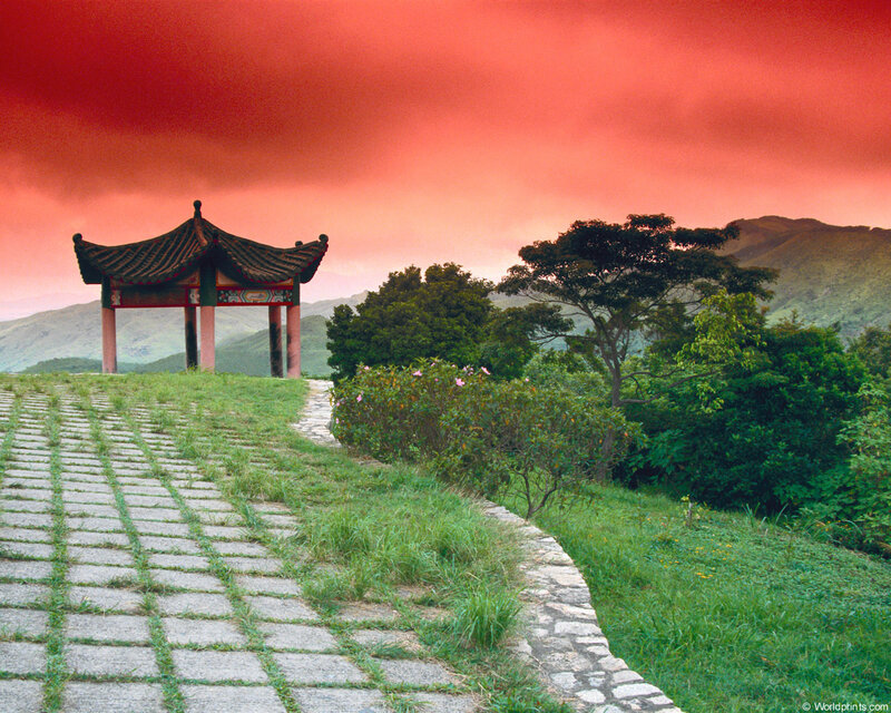 Pavilion at sunset