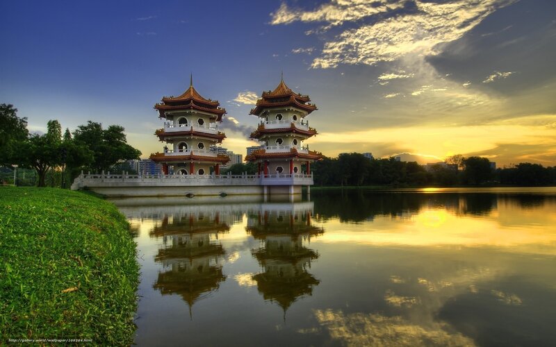 Pavilion at sunset