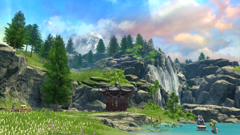 Pavilion by Waterfall