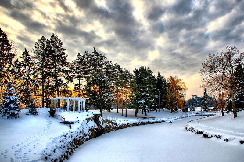 Pavilion in Snowy Park