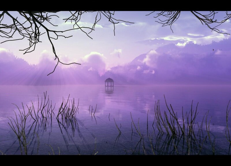 Pavilion on a Lake — Purple