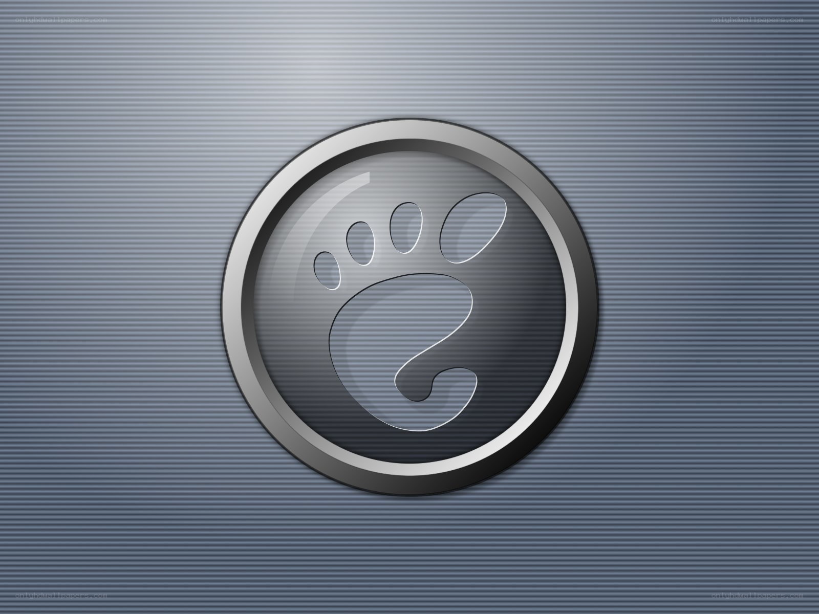 Paw print logo on metal