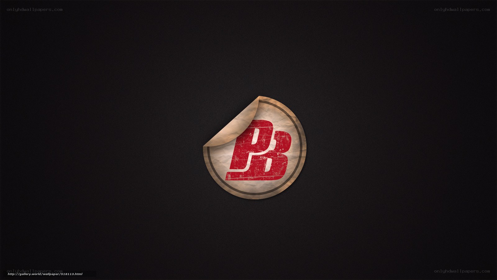 PB logo sticker on dark background