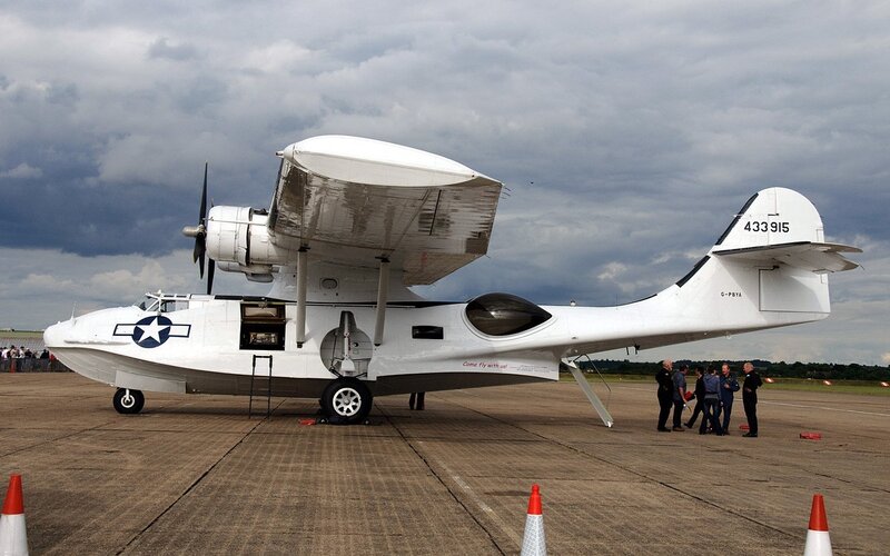 PBY Catalina seaplane on tarmac