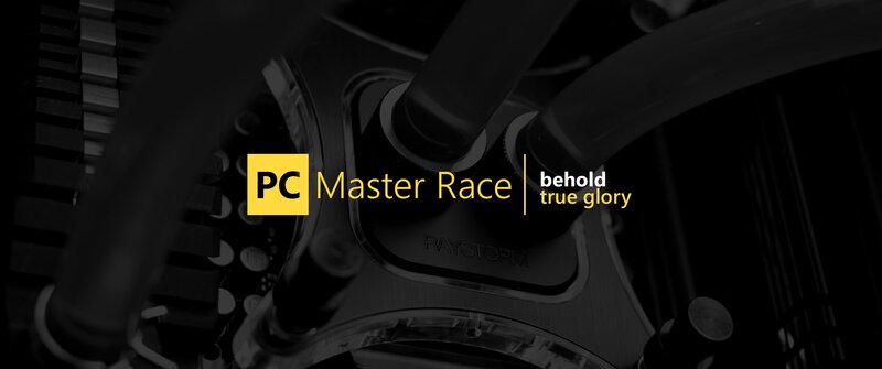 PC Master Race Logo — Black, Dramatic, Photograph