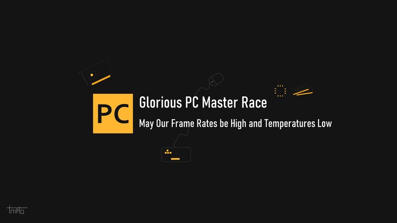 PC Master Race Logo — Black, Minimalist, Vector Art, Text, Mouse