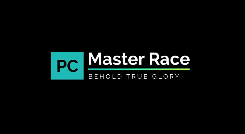 PC Master Race Logo — Black, Minimalist, Vector Art, Text