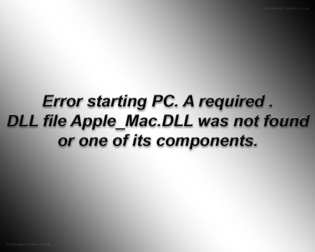 PC startup error message