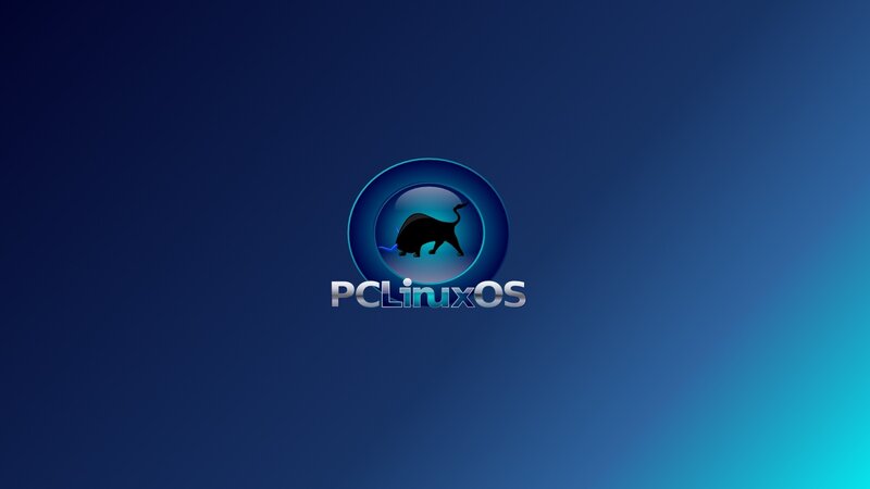 PCLinuxOS logo on blue background
