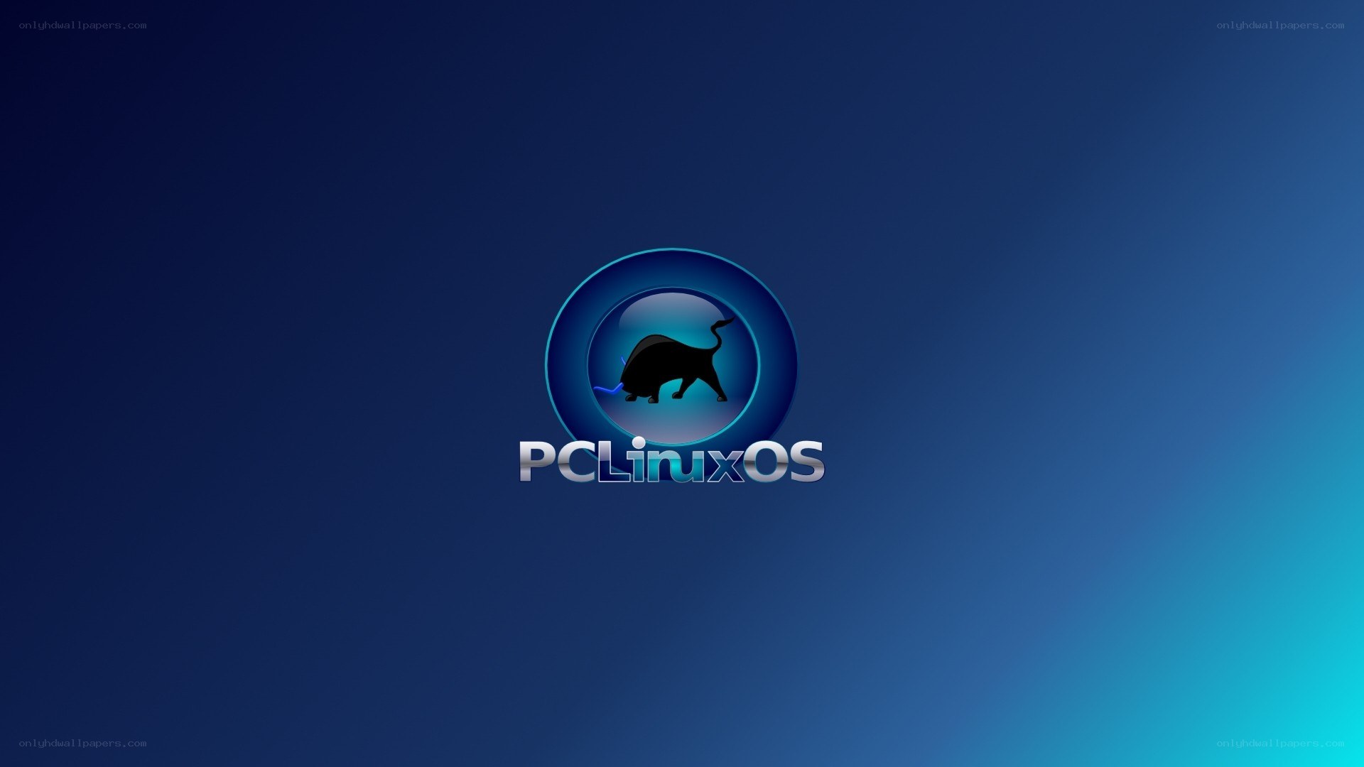 PCLinuxOS logo on blue background