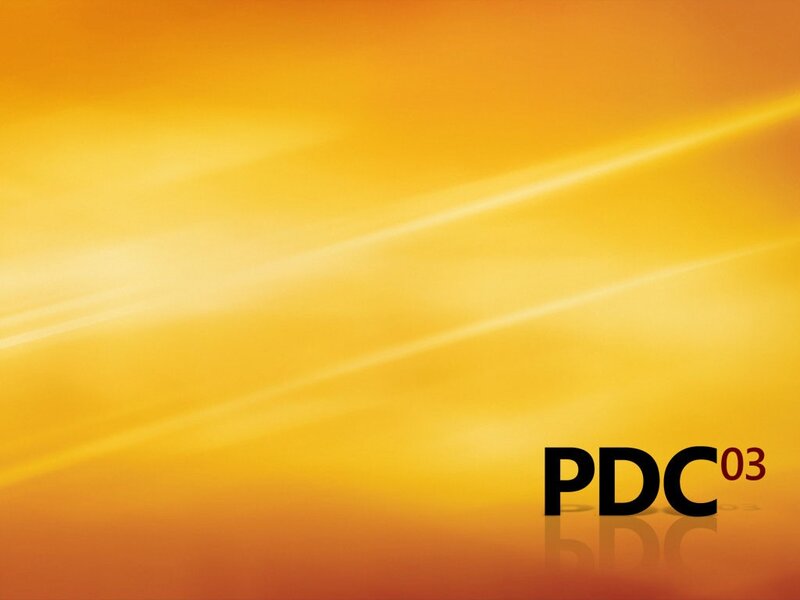 PDC 03 logo on gradient background