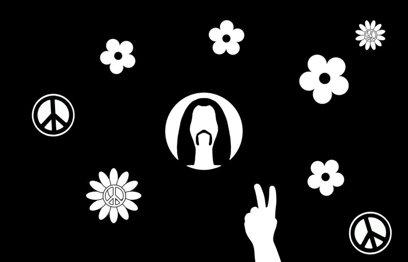 peace and flowers symbols