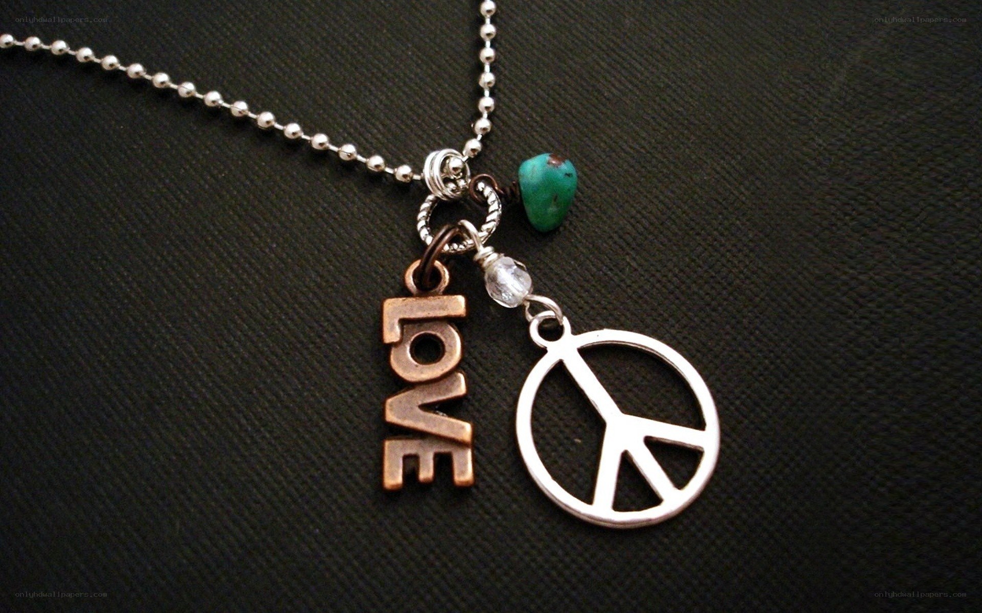 Peace and love necklace