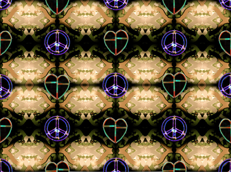 peace and love pattern
