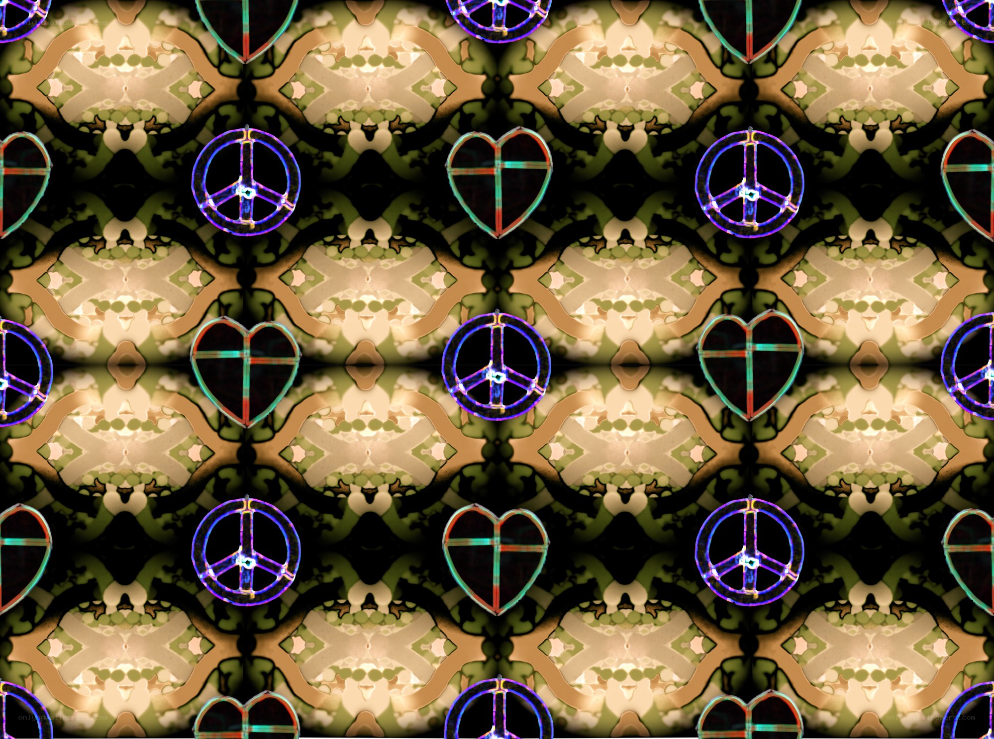 peace and love pattern