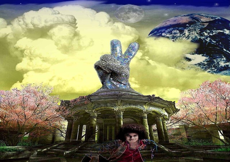 Peace hand over Earth