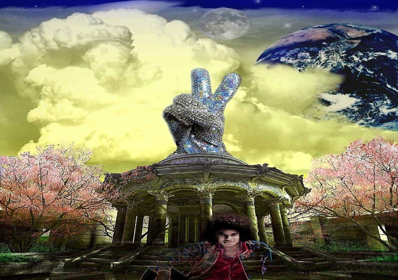 Peace hand over Earth