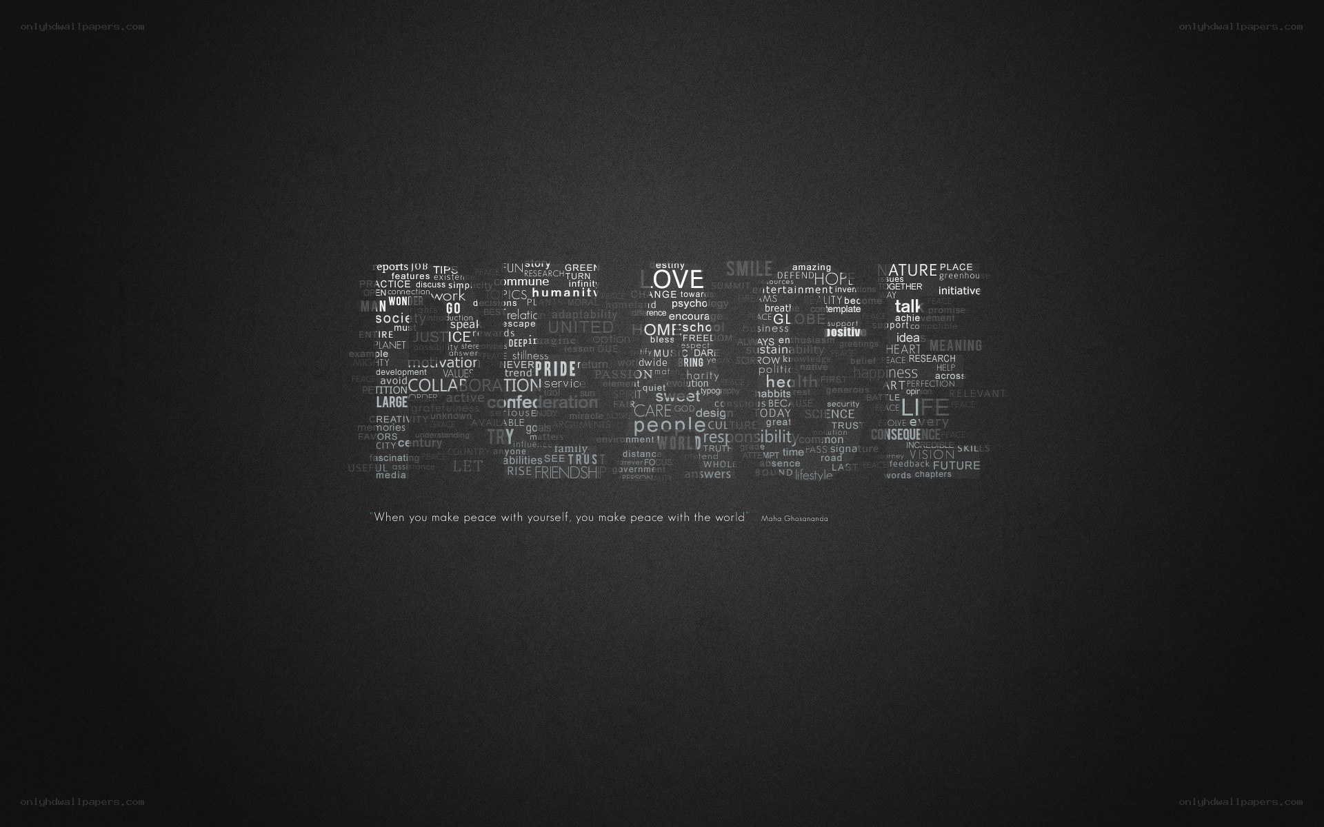 peace quote word cloud