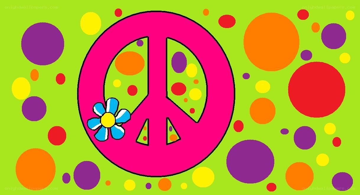 peace sign with flowers