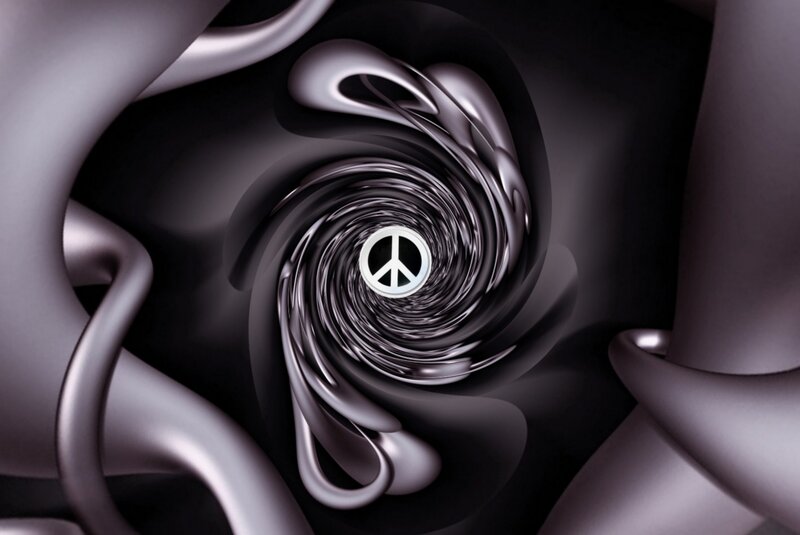 Peace Symbol in Tunnel