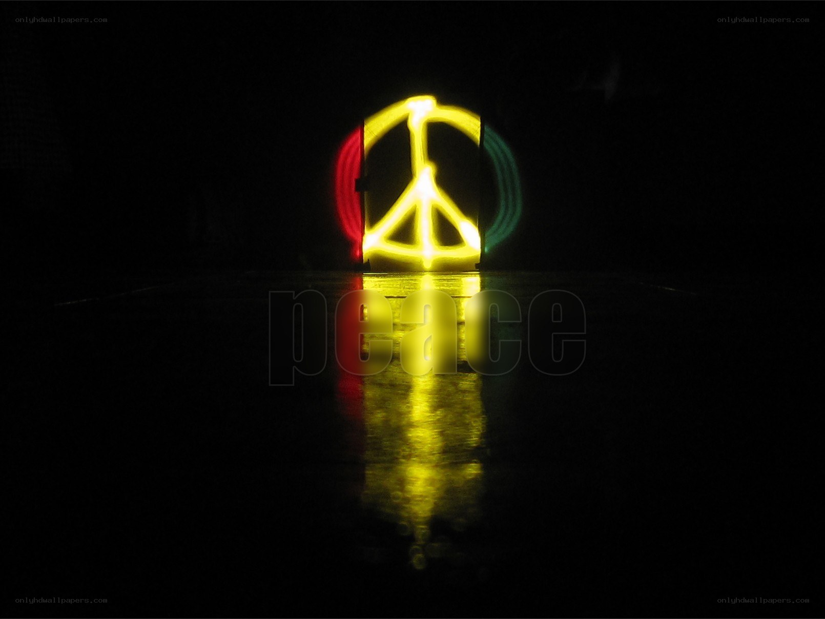 Peace symbol light art