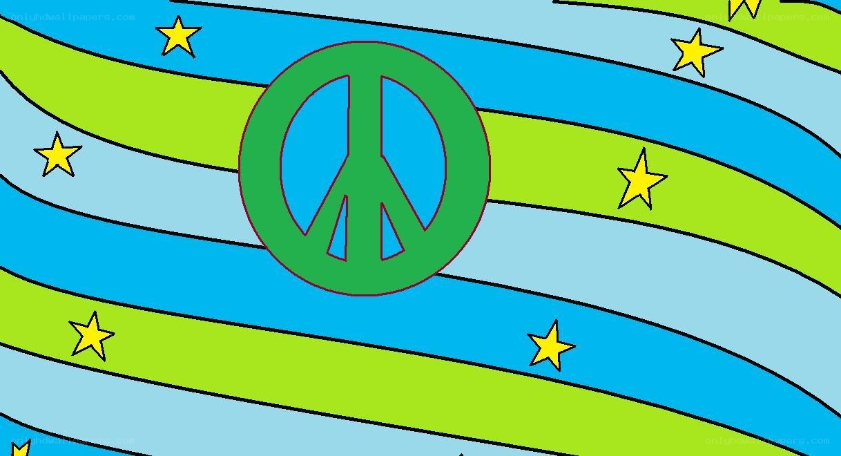 peace symbol on colorful background