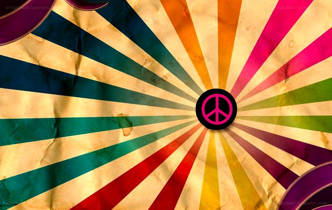 peace symbol on colorful background