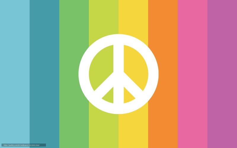 Peace symbol on rainbow stripes