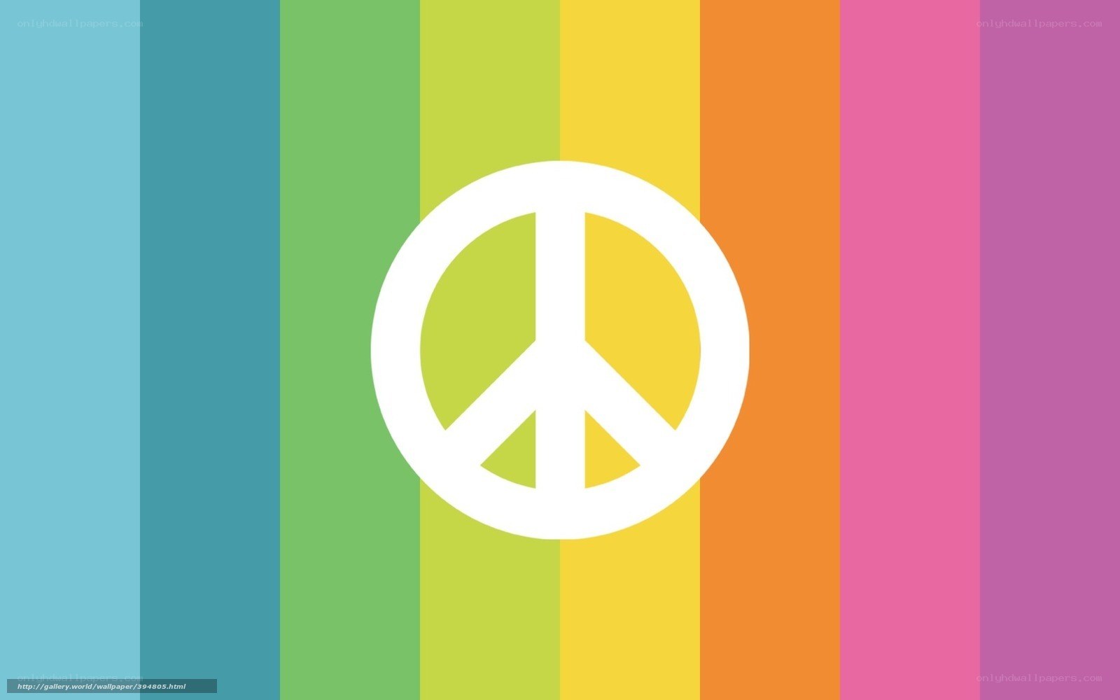 Peace symbol on rainbow stripes