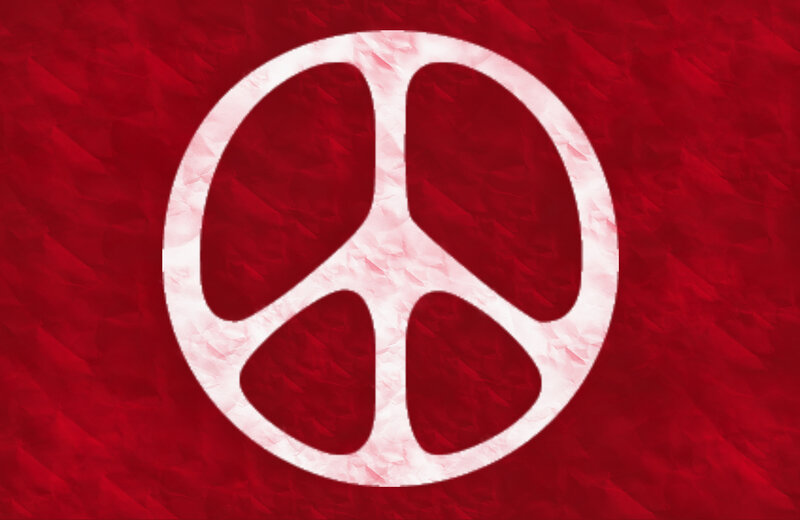 Peace Symbol on Red Paper