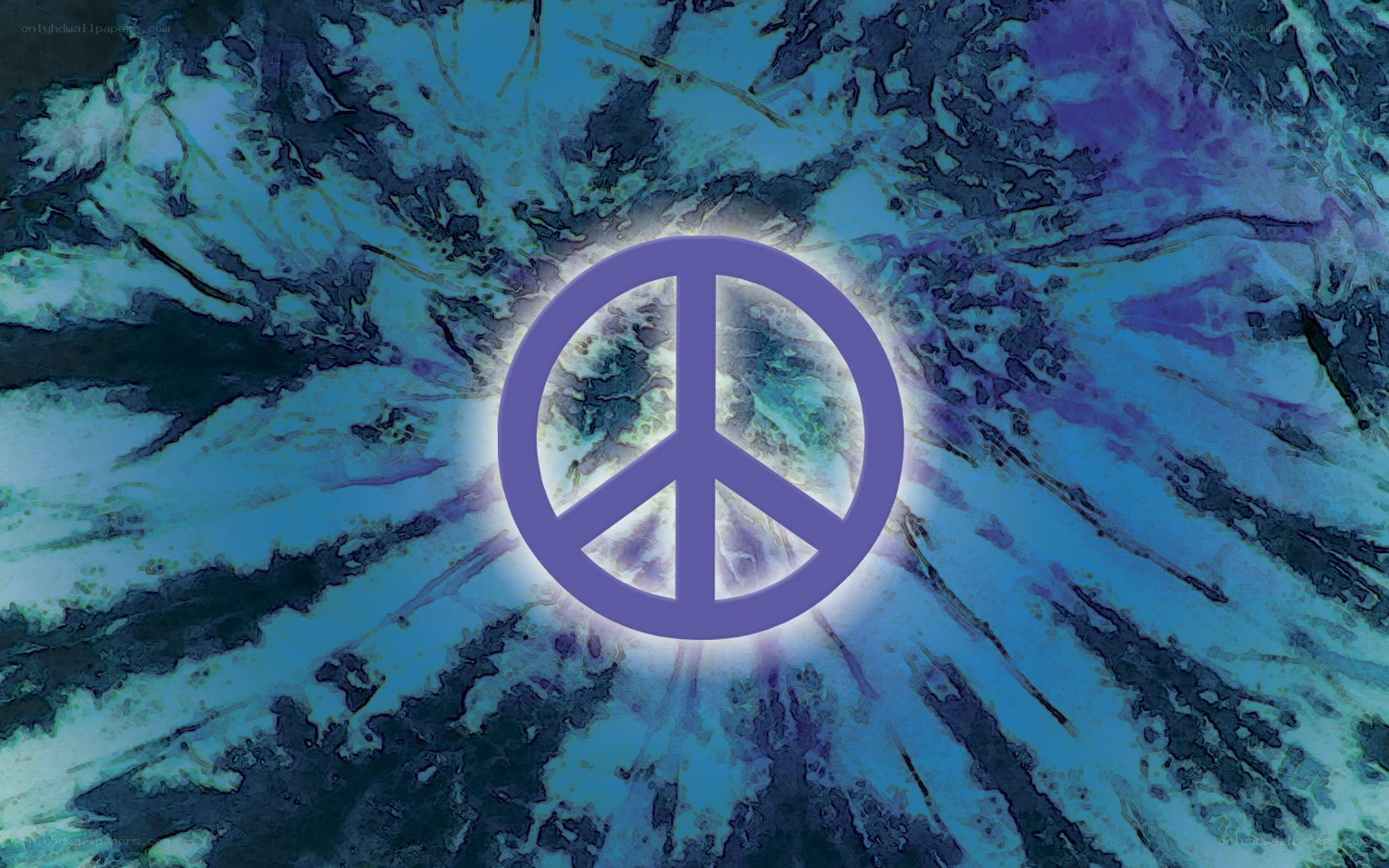 peace symbol on tie-dye background
