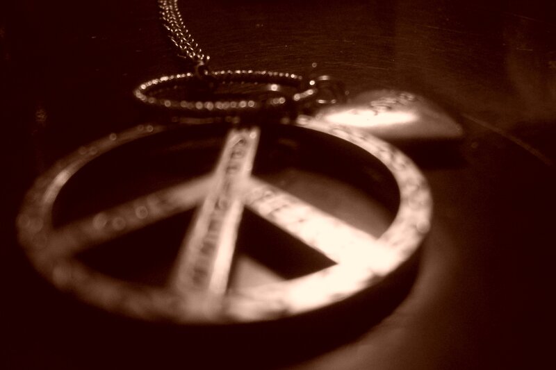 Peace Symbol Pendant — Brown