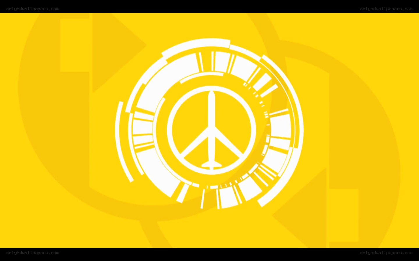 Peace symbol with aircraft