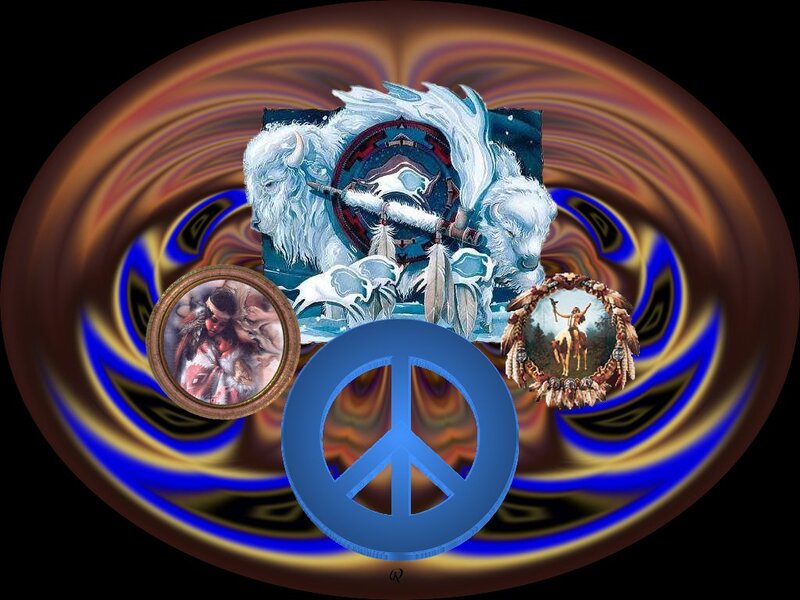 Peace Symbol with Buffalo