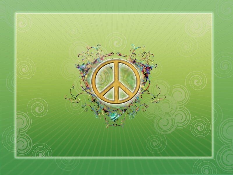 Peace symbol with floral design