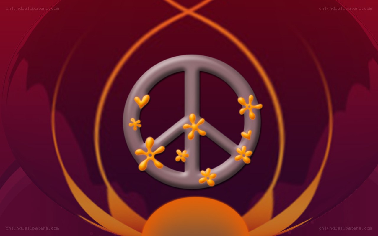 peace symbol with flowers