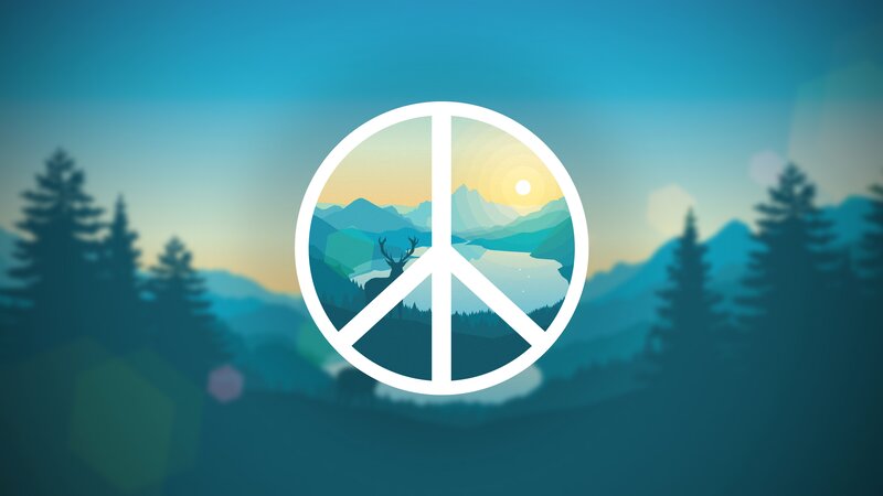 Peace Symbol with Landscape