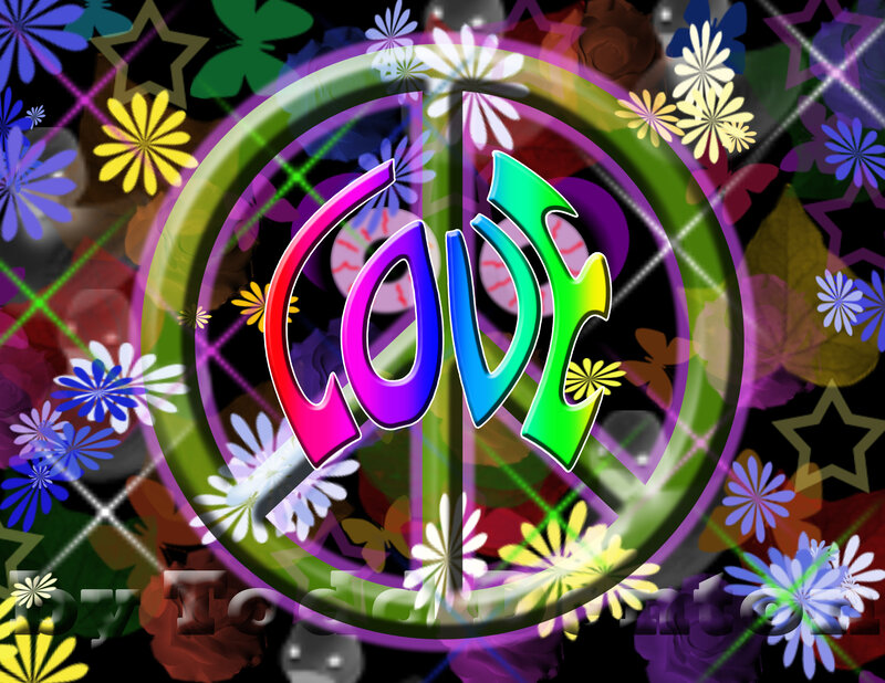 Peace Symbol with Love Text