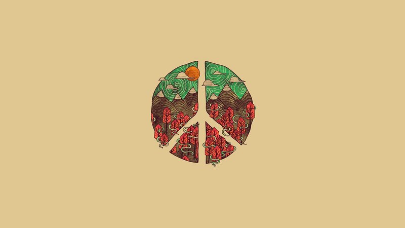 peace symbol with nature design