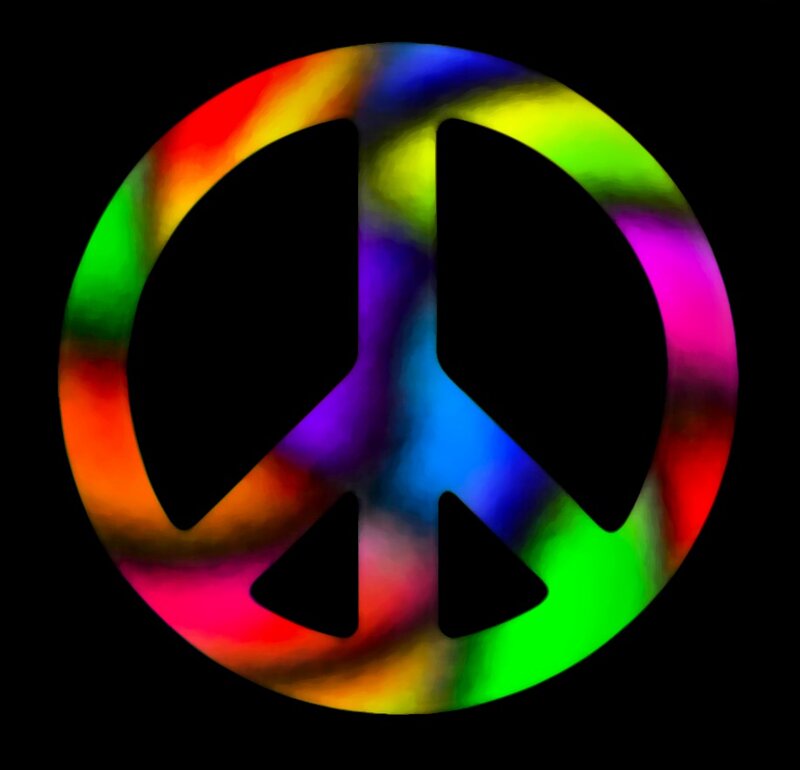 Peace Symbol with Rainbow Colors