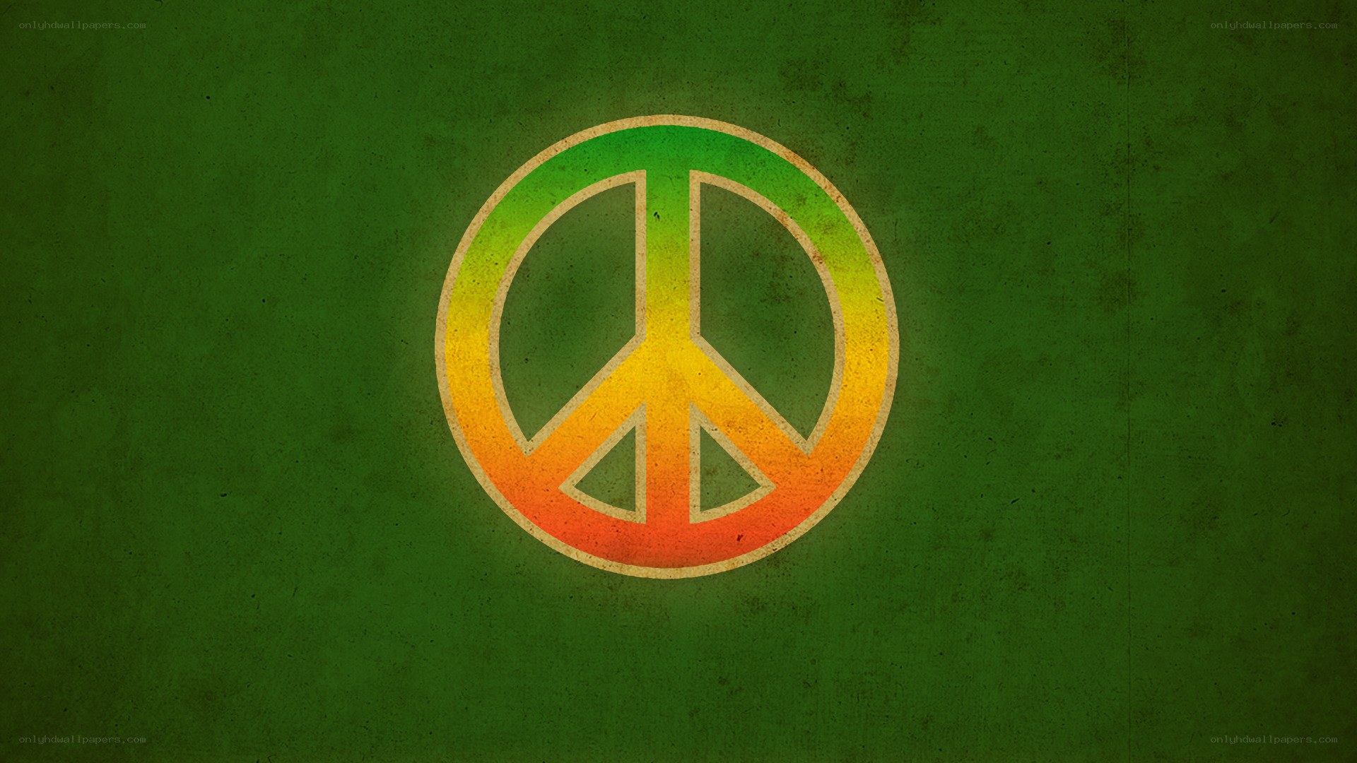 Peace symbol with Rasta colors