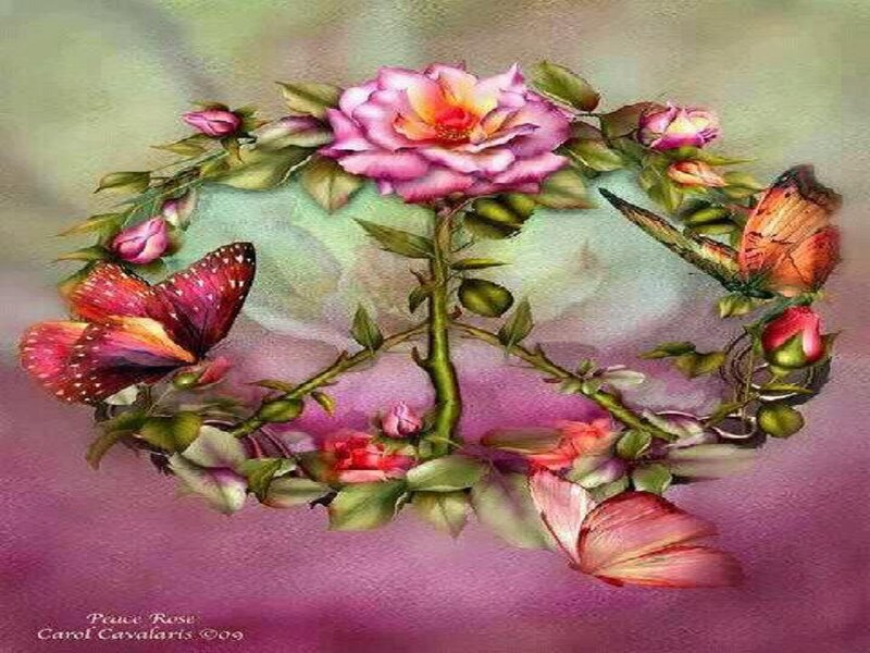 Peace Symbol with Roses