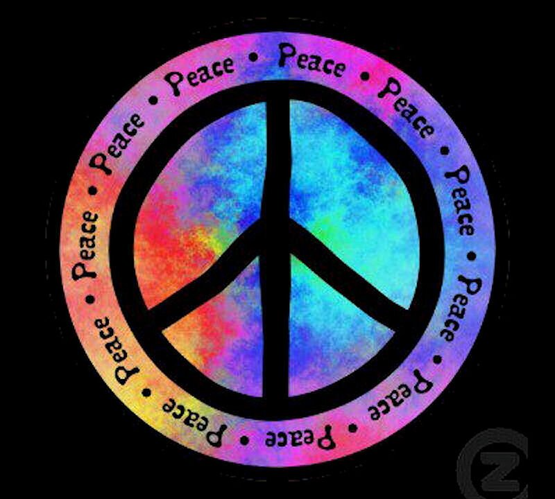 Peace Symbol with Text — Blue