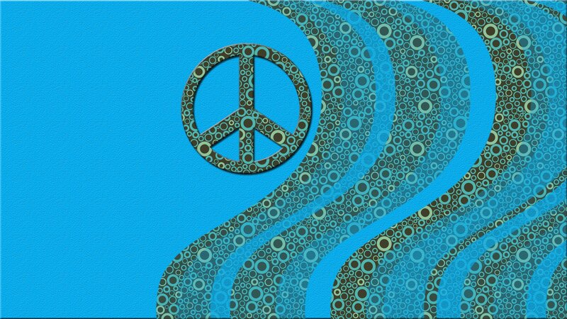 Peace symbol with wave pattern