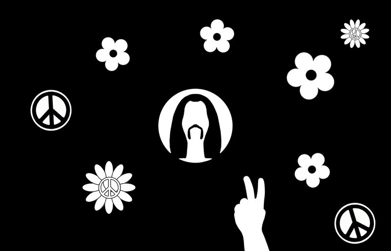 Peace Symbols and Flowers