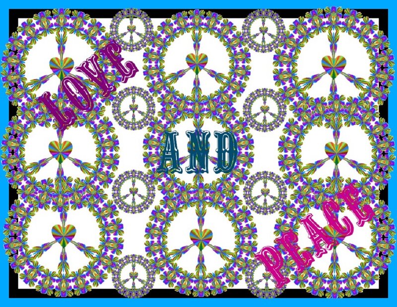 Peace Symbols and Hearts