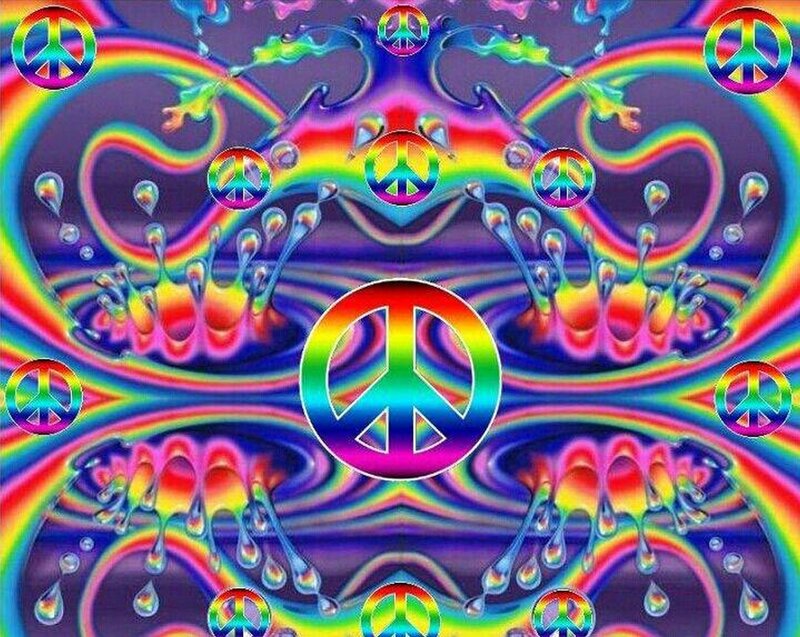 Peace Symbols in Rainbow