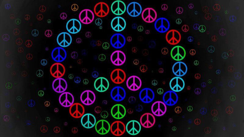 Peace Symbols on Black