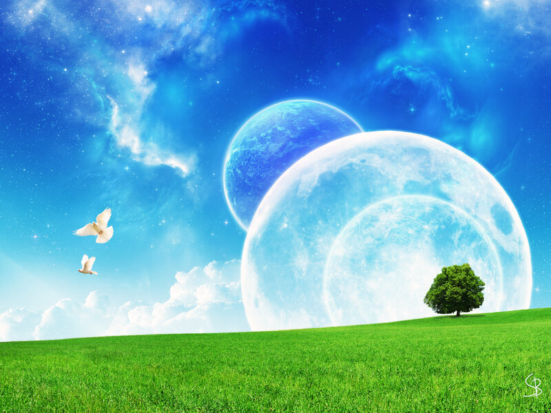 Peaceful alien landscape